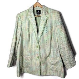 Maggie Barnes Green Tweed Jacket